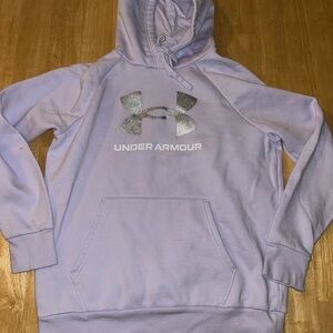 Women's UA Rival Fleece Glitter Big Logo Hoodie Under Amor medium lavender